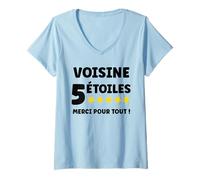 Femme Voisin 5 Étoiles Merci pour Tout entraide Super voisine T-Shirt avec Col en V