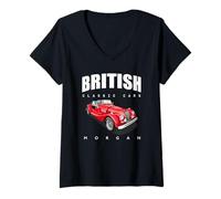 Femme Voitures de Sport Classiques Britanniques - Morgan T-Shirt avec Col en V