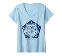 Femme Vol de Groupe dans l'espace. Timbre-Poste Vostok T-Shirt avec Col en V