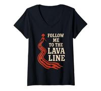 Femme Volcano Eruption Lava Flow Volcano Lover Geologie Cadeau T-Shirt avec Col en V
