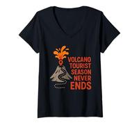 Femme Volcano Eruption Lava Flow Volcano Lover Geologie Cadeau T-Shirt avec Col en V