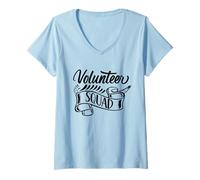 Femme Volunteer Squad Emploi Bénévolat Bénévoles Non rémunérés T-Shirt avec Col en V