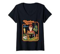 Femme Voodoo Rituals Sarcastic Retro Vintage Funny Adult Humor T-Shirt avec Col en V