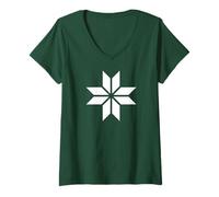 Femme Voros Drapeau de l'Estonie Voro Voromaa T-Shirt avec Col en V
