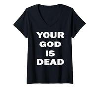 Femme Votre Nine Athée Dieu inch Industrielle Est Nails Metal Mort T-Shirt avec Col en V