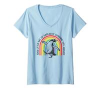 Femme Votre Petit Rayon de Soleil Sarcastique est arrivé Pingouin T-Shirt avec Col en V