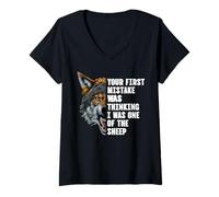 Femme Votre première Erreur a été de Penser Que j'étais l'un des Moutons T-Shirt avec Col en V