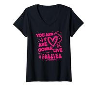 Femme Vous et Vous Allez Vivre éternellement en Couple T-Shirt avec Col en V