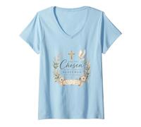 Femme Vous êtes Choisi, aimé, pardonné racheté, chrétien T-Shirt avec Col en V