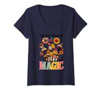 Femme Vous êtes Fait de Champignons Magiques colorés T-Shirt avec Col en V