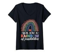 Femme Vous êtes un arc-en-ciel de possibilités T-Shirt avec Col en V