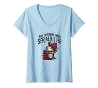 Femme Vous inspirez Le Design Gothique Skull Rose du Tueur en série Qui sommeille en Moi T-Shirt avec Col en V