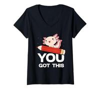 Femme Vous L'avez Compris Examen Enseignant Journée De Test T-Shirt avec Col en V