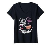Femme Vous m'avez Fait Boire du vin drôle au Merlot T-Shirt avec Col en V