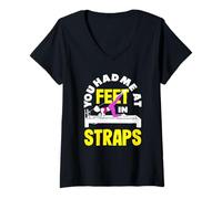 Femme Vous m'avez fait du Pilates à Feet In Straps Fun T-Shirt avec Col en V