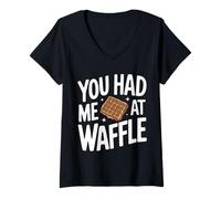 Femme Vous m'avez mangé des gaufres au Waffle T-Shirt avec Col en V