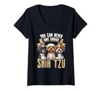 Femme Vous n'aurez jamais assez de chiens mignons Shih Tzu T-Shirt avec Col en V