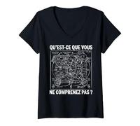 Femme Vous ne comprenez Pas Chantier Construction Travaux Public T-Shirt avec Col en V