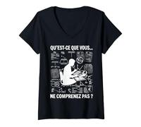 Femme Vous ne comprenez Pas Comptable comptabilité compta Drôle T-Shirt avec Col en V