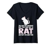 Femme Vous ne pouvez pas acheter le bonheur, mais vous pouvez acheter Rat Funny Rat Lover T-Shirt avec Col en V