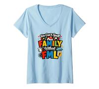 Femme Vous ne Pouvez Pas épeler Famille sans FML Funny Parent T-Shirt avec Col en V