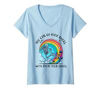 Femme Vous pouvez aller botter des pierres avec des chaussures à bout ouvert - Novelty Funny Say T-Shirt avec Col en V