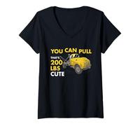 Femme Vous Pouvez Tirer 90,7 kg, C'est Un Adorable opérateur de dépanneuse T-Shirt avec Col en V