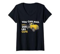 Femme Vous Pouvez Tirer 90,7 kg, C'est Un Adorable opérateur de dépanneuse T-Shirt avec Col en V