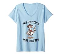 Femme Vous venez de Voir Votre dernière oie du Far West T-Shirt avec Col en V