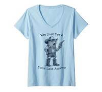 Femme Vous venez d'entendre Votre dernière Haw Awawa Cowboy Rock Hyrax T-Shirt avec Col en V