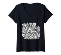 Femme Voyage dans Le Temps: Une Aventure Artistique T-Shirt avec Col en V