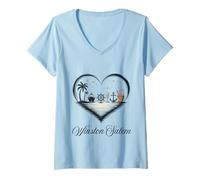 Femme Voyage de Vacances pour Filles Winston Salem T-Shirt avec Col en V