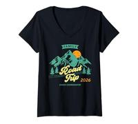 Femme Voyage en Famille Amusant 2026 - Coordinateur du Chaos T-Shirt avec Col en V
