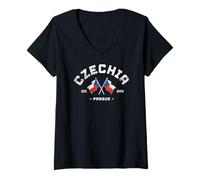 Femme Voyage en Famille Tchéquie Tchéquie Patrie Tchéquie Cadeau Tchéquie T-Shirt avec Col en V