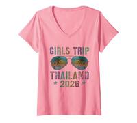 Femme Voyage en Thaïlande 2026 pour Filles impertinentes T-Shirt avec Col en V