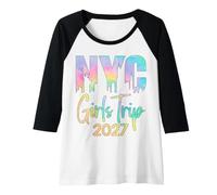 Femme Voyage pour Filles à New York 2027 | Bachelorette d'anniversaire Manche Raglan