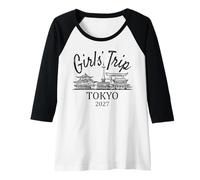 Femme Voyage pour filles à Tokyo Japon 2027 | Vacances de voyage pour filles Manche Raglan