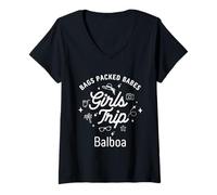 Femme Voyages de Vacances pour Filles Balboa Island T-Shirt avec Col en V