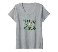 Femme Voyou Irlandais T-Shirt avec Col en V