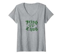 Femme Voyou Irlandais T-Shirt avec Col en V