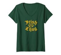 Femme Voyou Irlandais T-Shirt avec Col en V
