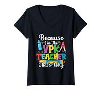 Femme VPK Squad C'est pourquoi VPK Teacher VPK Team VPK Student T-Shirt avec Col en V