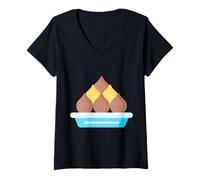 Femme Vraiment comme Modak Sweet Dumpling Lord Ganesh T-Shirt avec Col en V