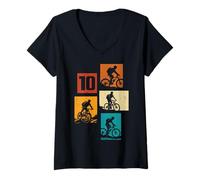 Femme VTT 10ème Anniversaire garçon Mountainbiker 10 Ans T-Shirt avec Col en V