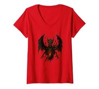 Femme Vymphère des Cendres T-Shirt avec Col en V