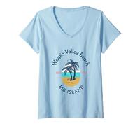 Femme Waipio Valley Beach Big Island Hawaï T-Shirt avec Col en V