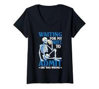 Femme Waiting for My Wife to Admit She Was Wrong - T-Shirt avec Col en V