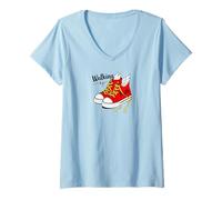 Femme Walk by Faith - Baskets ailées, Art Graphique Christian Belief T-Shirt avec Col en V