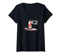 Femme Walk on Water? Nah. I Paddle Funny Stand Up Paddle T-Shirt avec Col en V