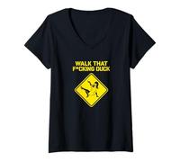 Femme Walk That Duck Drôle Drag Queen Dance Meme T-Shirt avec Col en V
